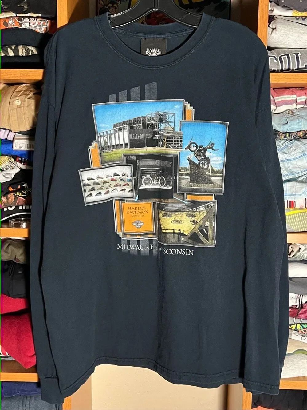 Vintage Harley Davidson Museum Long Sleeve Tee XL
